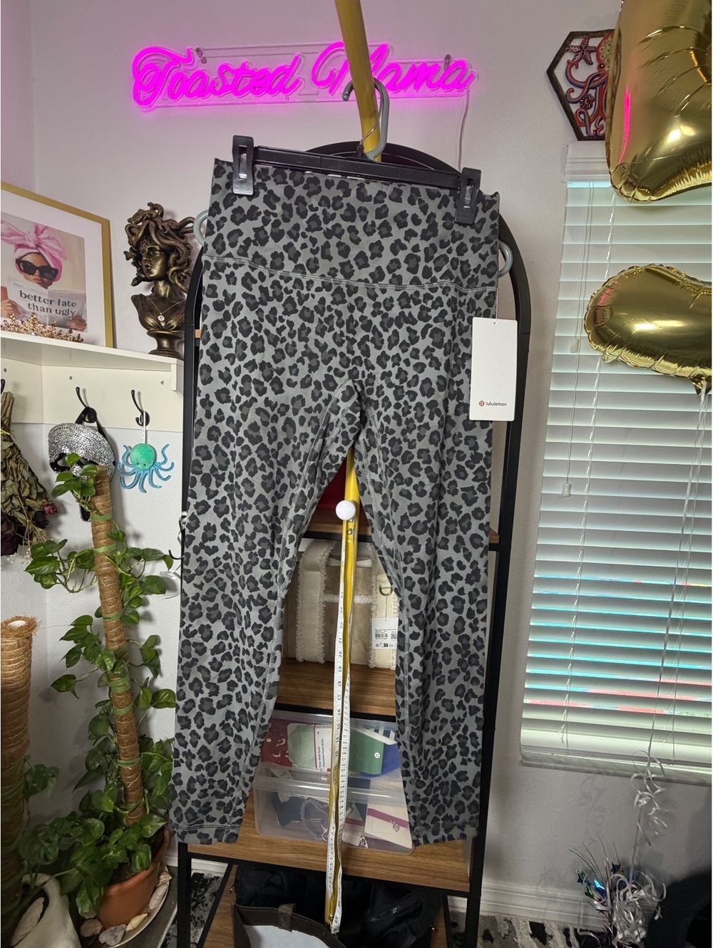 RARE Lululemon Align No Line HR Pant 28" True Leopard Grey Multi - Size 12 NWT